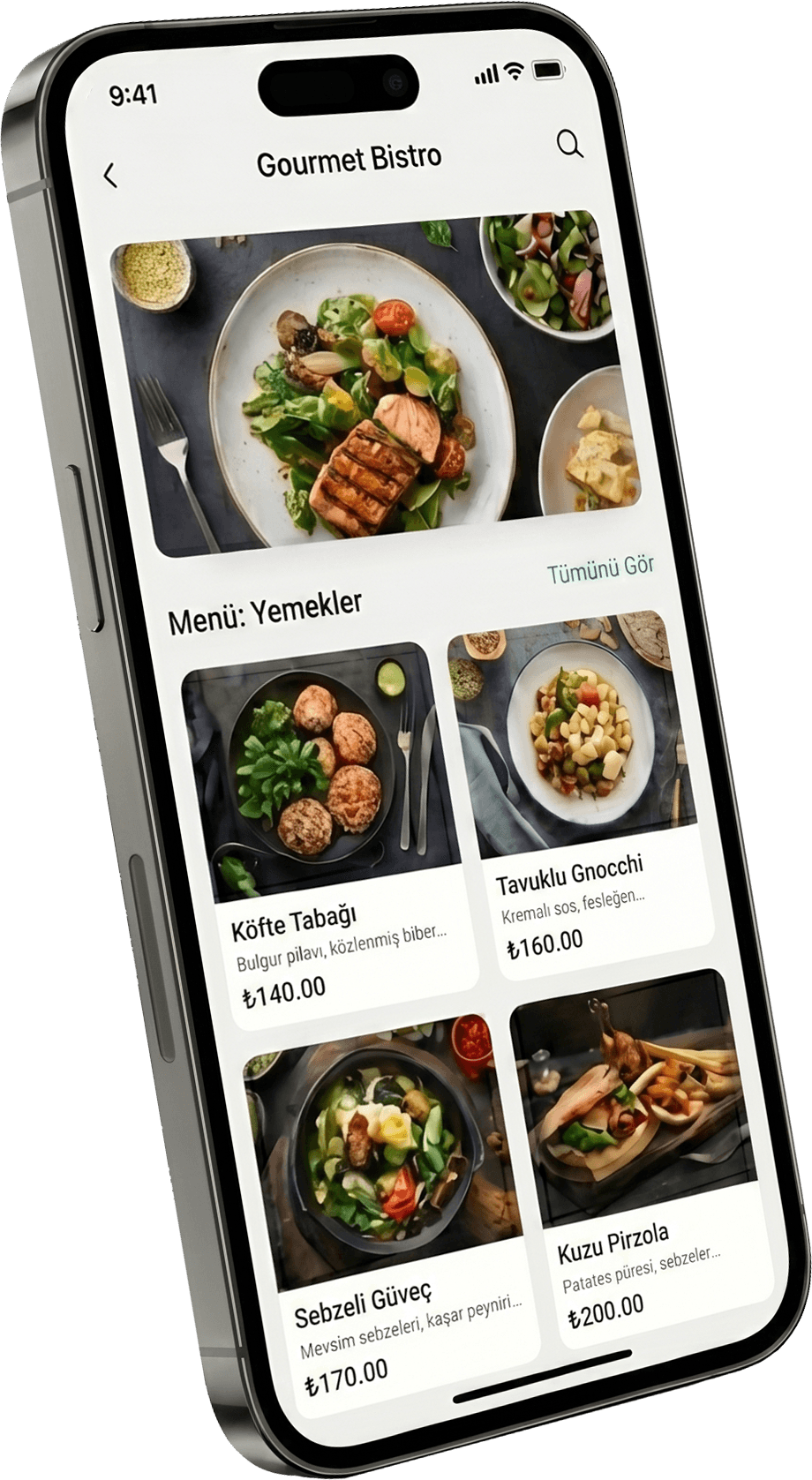MenuTutto App Ekranı